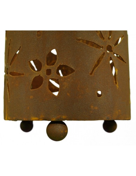 Frühlingsdeko Metall Windlicht Blüten Motiv Höhe 35 cm, Ø 22cm 
Schönes wetterfestes Gartenwindlicht mit einem sommerlichen Blü