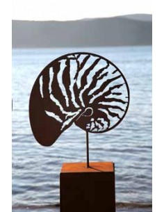 Maritime Deko XL Deko Muschel - Nautilus - groß 47 x 60 cm aus Metall mit Standplatte 
47 x 60 cm
auf Platte 29x29 cm
passt i
