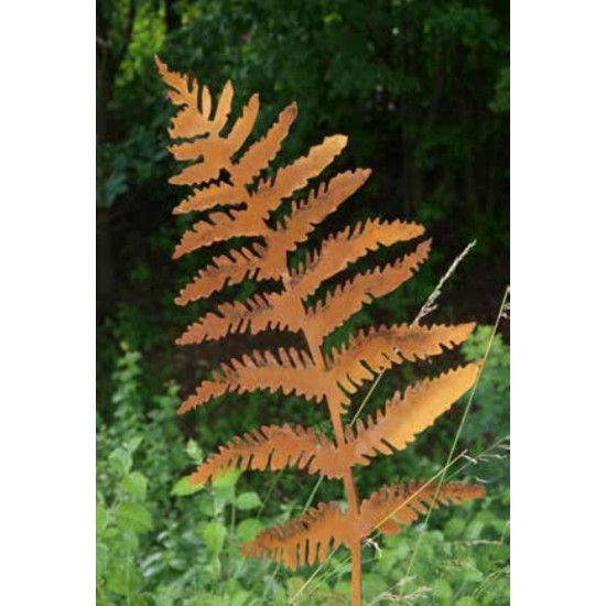 Farn Serie Großes Deko Farnblatt 70 cm aus Metall mit Hülse (ohe Stange) 
Großer Deko Farn für den Garten aus Metall - filigran