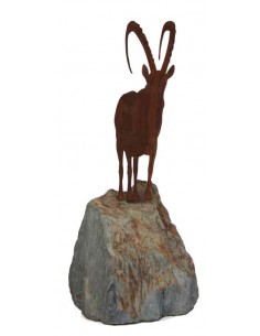 Alpensteinbock aus Metall - Steinbock-Figur zum Stecken aus Edelrost, Steinwild, Wild-Deko 2