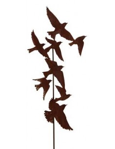 Vogel Deko Gartenstecker Vogelschwarm - Flock of Birds - - Geamthöhe 160 cm (klein) Ein wunderschöner Vogelschwarm im Garten?
M