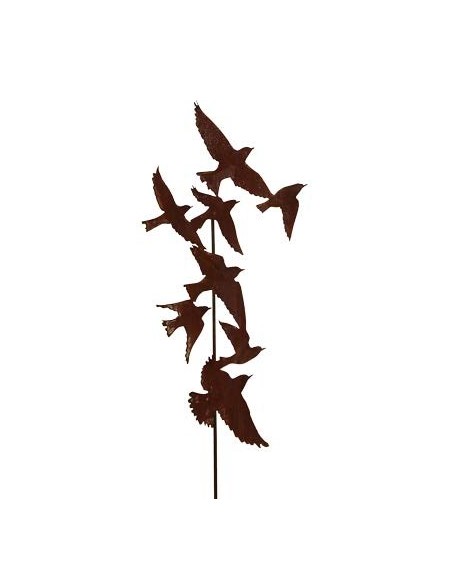 Vogel Deko Gartenstecker Vogelschwarm - Flock of Birds - - Geamthöhe 160 cm (klein) Ein wunderschöner Vogelschwarm im Garten?
M