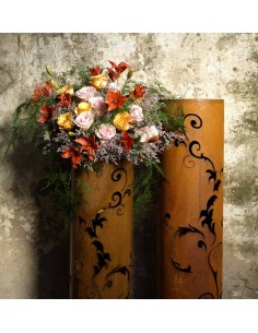 Winterdeko Rostige Säule Barock 120 cm - runde Rostsäule 
Höhe 120 cm
Durchmesser 27 cm
toller Effekt, wenn die Säule beleu 2