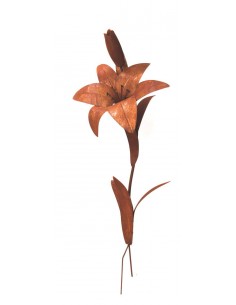 Blumen und Bäume Gartenskulptur Lilie mit offener und geschlossener Blüte - zum Stecken Diese Lilie mit einer offenen und einer