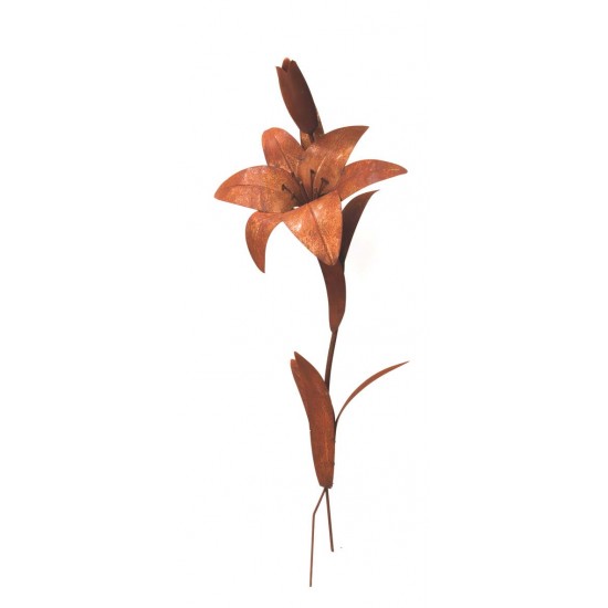 Blumen und Bäume Gartenskulptur Lilie mit offener und geschlossener Blüte - zum Stecken Diese Lilie mit einer offenen und einer 