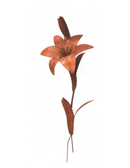 Blumen und Bäume Gartenskulptur Lilie mit offener und geschlossener Blüte - zum Stecken Diese Lilie mit einer offenen und einer 