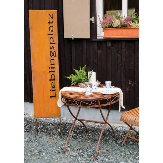 Lieblingsplatz Schilder und Schriftzug kleine Sichtschutzwand - Lieblingsplatz - zum Stecken 140 cm hoch Schmale Sichtschutzwand