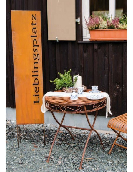 Lieblingsplatz Schilder und Schriftzug kleine Sichtschutzwand - Lieblingsplatz - zum Stecken 140 cm hoch Schmale Sichtschutzwand