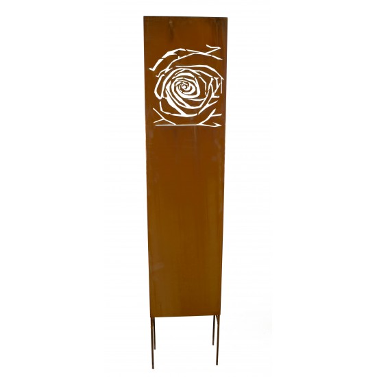 Rosen kleine Sichtschutzwand - Rose - zum Stecken 140 cm hoch Schmale Sichtschutzwand zum Stecken mit angeschweißten Stäben zur 