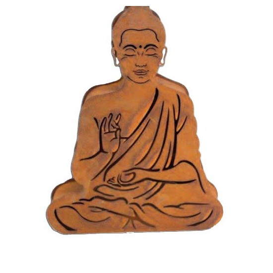 Grosse Windlichter Laternen für Draussen Edelrost Windlicht 3D Buddha Höhe 50 cm Ø 40 cm Windlicht ist dreidimensional 
Höhe 50