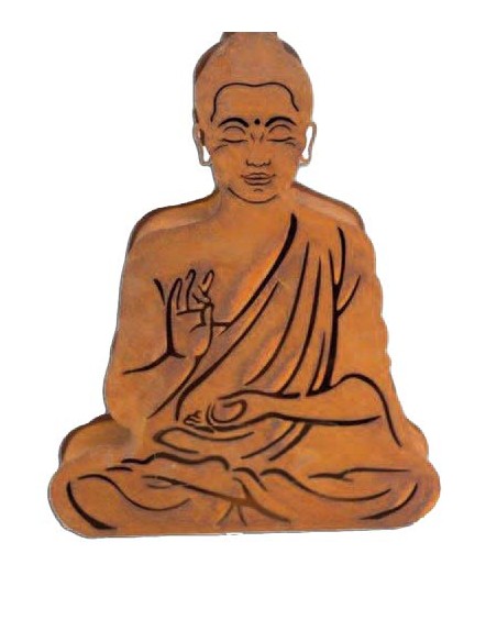 Grosse Windlichter Laternen für Draussen Edelrost Windlicht 3D Buddha Höhe 50 cm Ø 40 cm Windlicht ist dreidimensional 
Höhe 50