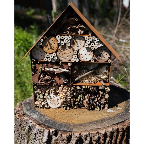 Käfer - Biene und Co als Gartendeko Figuren Insektenhotel aus Metall - zum selber befüllen 40 cm hoch - Bienenhotel 
Höhe 40 cm