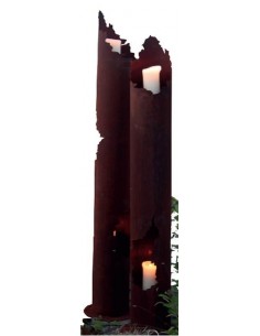 runde Rostsäulen runde Leuchtsäule mit 3 Öffnungen für Kerzen 150 cm hoch 
Höhe 150cm
Bodenplatte Ø 25cm
Säule Ø 19cm