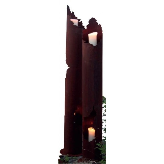 runde Rostsäulen runde Leuchtsäule mit 3 Öffnungen für Kerzen 150 cm hoch 
Höhe 150cm


Bodenplatte Ø 25cm


Säule Ø 19cm