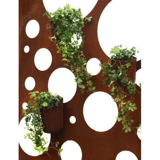 Sichtschutzwände und Paravents Sichtschutzwand mit Kreisausschnitten komplett - Höhe 200 x 100 cm Sichtschutzwand mit Kreisaussc