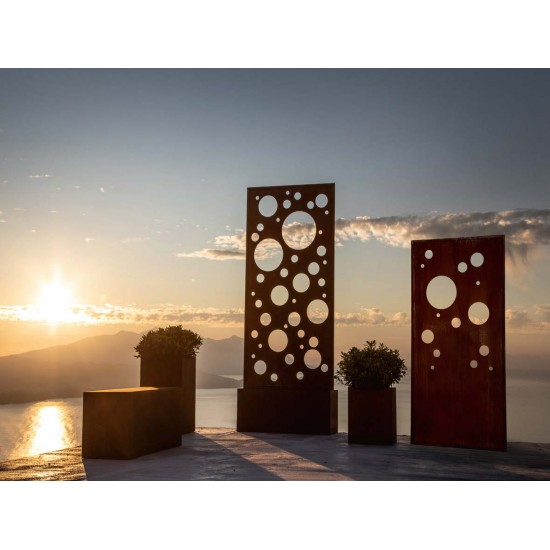 Sichtschutzwände und Paravents Sichtschutzwand mit Kreisausschnitten oben - Höhe 200 x 100 cm Sichtschutzwand mit Kreisausschnit