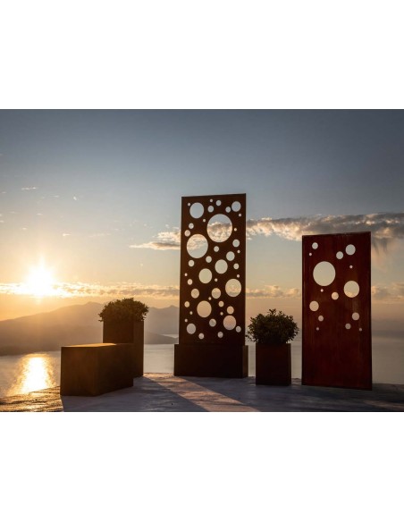 Sichtschutzwände und Paravents Sichtschutzwand mit Kreisausschnitten komplett - Höhe 200 x 100 cm Sichtschutzwand mit Kreisaussc Sichtschutzwände und Paravents Sichtschutzwand mit Kreisausschnitten komplett - Höhe 200 x 100 cm Sichtschutzwand mit Kreisaussc