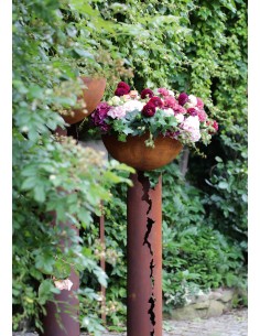 Gartendeko Rost Runde Rost Säule Ferraio Höhe 125cm, Ø 20 cm inkl. Standfuß - klein Unseren Riss-Säulen und Taormina-Säulen ziem 2
