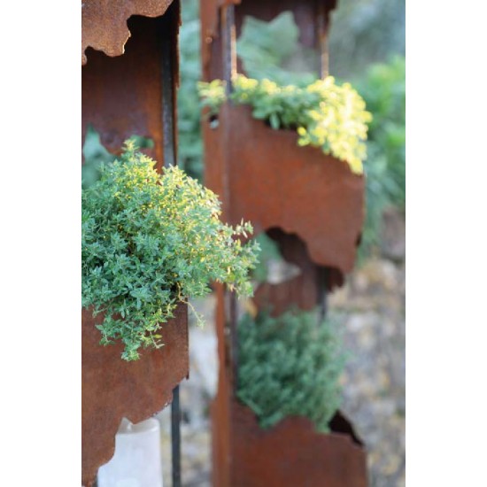 Rechteckige Säulen Windlichtsäule eckig mit 4 Kerzenböden - Höhe 170 cm 170 cm Hohe eckige Windlichtsäule aus Metall für den Gar