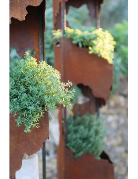 Rechteckige Säulen Windlichtsäule eckig mit 4 Kerzenböden - Höhe 170 cm 170 cm Hohe eckige Windlichtsäule aus Metall für den Gar