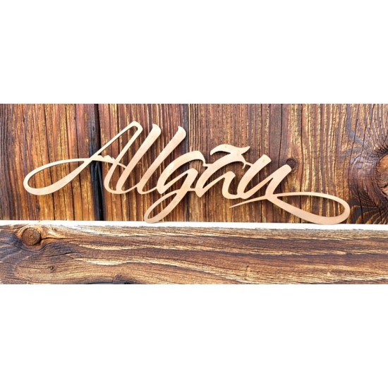 Allgäu Deko Schriftzug - Allgäu - Breite 30 cm - Kleines Allgäu Logo zum Aufhängen und Einarbeiten Allgäu Logo als Schriftzug zu