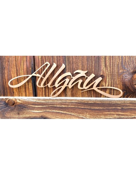 Allgäu Deko Schriftzug - Allgäu - Breite 30 cm - Kleines Allgäu Logo zum Aufhängen und Einarbeiten Allgäu Logo als Schriftzug zu