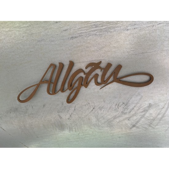Allgäu Deko Schriftzug - Allgäu - Breite 30 cm - Kleines Allgäu Logo zum Aufhängen und Einarbeiten Allgäu Logo als Schriftzug zu