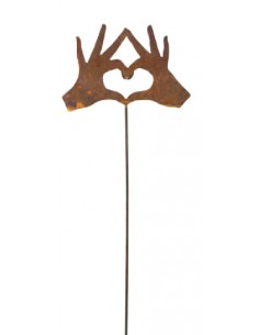 Gartendeko Rost Stecker Hands ''in love'' Gartendeko Rost Höhe 119 cm 
Höhe 19 cm
Breite 25 cm
+ Stab 100 cm