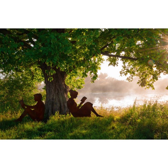 Menschen und Silhouetten Dekofigur lesende Frau mit Buch - Höhe 80 cm - groß 
Höhe 80 cm
Länge 93 cm
aus 3 mm Stahl
mit eine