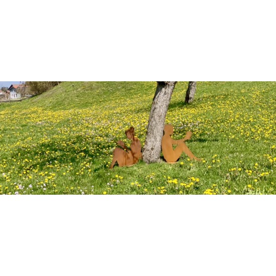 Menschen und Silhouetten Dekofigur lesende Frau mit Buch - Höhe 80 cm - groß 
Höhe 80 cm
Länge 93 cm
aus 3 mm Stahl
mit eine