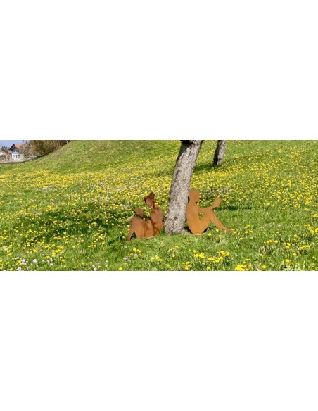 Menschen und Silhouetten Dekofigur lesende Frau mit Buch - Höhe 80 cm - groß 
Höhe 80 cm
Länge 93 cm
aus 3 mm Stahl
mit eine