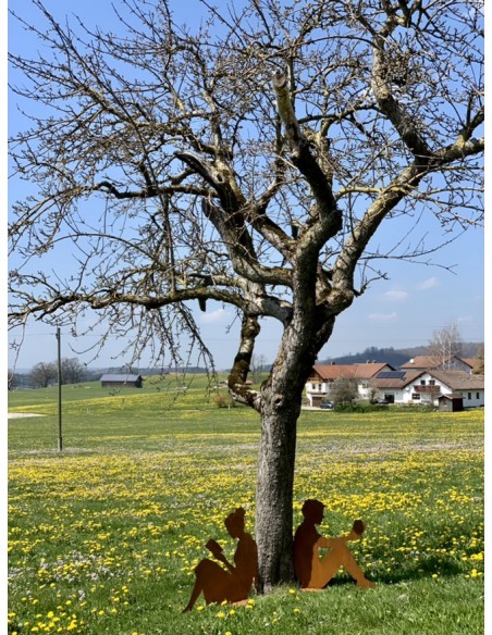 Menschen und Silhouetten Dekofigur lesende Frau mit Buch - Höhe 80 cm - groß 
Höhe 80 cm
Länge 93 cm
aus 3 mm Stahl
mit eine