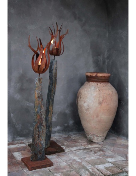 Gartenfackeln Edelstahl Feuerblume - Fiamma - 45 cm mit Hülse - Groß Ø 45 cm 
Feuerblume "Fiamma" mit einer Hülse, ideal zum Ei