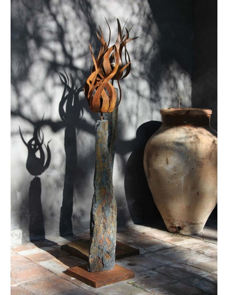 Gartenfackeln Edelstahl Feuerblume - Fiamma - 45 cm mit Hülse - Groß Ø 45 cm 
Feuerblume "Fiamma" mit einer Hülse, ideal zum Ei