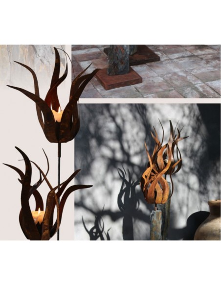 Gartenfackeln Edelstahl Feuerblume - Fiamma - mit Hülse - klein Ø 40 cm - 
Feuerblume "Fiamma" mit einer Hülse, ideal zum Einar