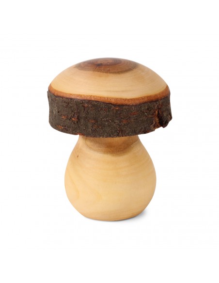 Pilz Deko Drechselpilz - Holzpilz gedrechselt - Höhe: 8 cm -  Gr. 4 Gedrechselter Holz Pilz als perfekte Tischdeko in der Herbst