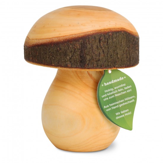 Pilz Deko Drechselpilz - Holzpilz gedrechselt - Höhe: 8 cm -  Gr. 4 Pilzzeit: Gedrechselter Holz Pilz als perfekte Tischdeko in 