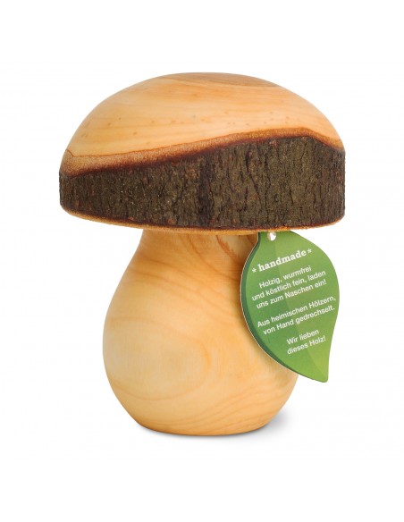 Pilz Deko Drechselpilz - Holzpilz gedrechselt - Höhe: 8 cm -  Gr. 4 Pilzzeit: Gedrechselter Holz Pilz als perfekte Tischdeko in 