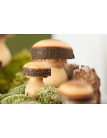 Holz Pilz Gr. 6 gedrechselt -  H: 11,0 cm, B: 8,5 cm