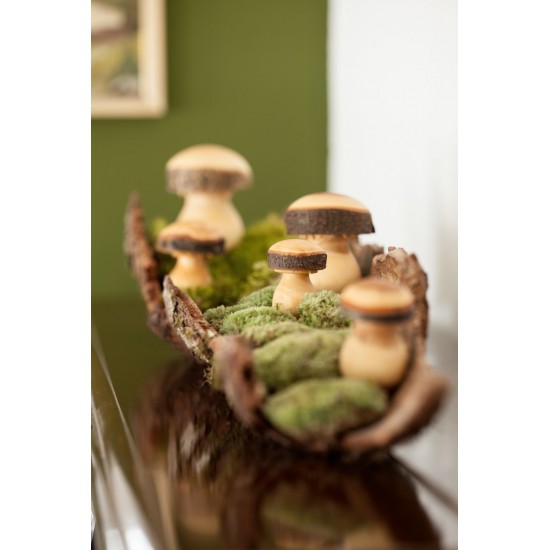 Pilz Deko XL Holzpilz gedrechselt - Höhe: 13 cm -  Gr. 7 Unser größter Holzpilz, garantiert ungiftig, kann etwas holzig schmecke