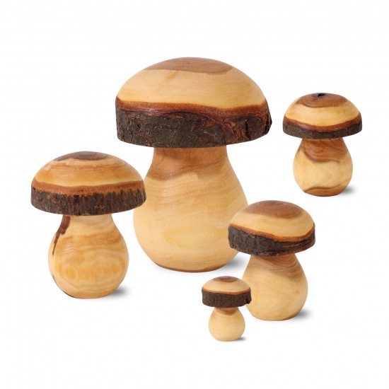 Pilz Deko XL Holzpilz gedrechselt - Höhe: 13 cm -  Gr. 7 Unser größter Holzpilz, garantiert ungiftig, kann etwas holzig schmecke