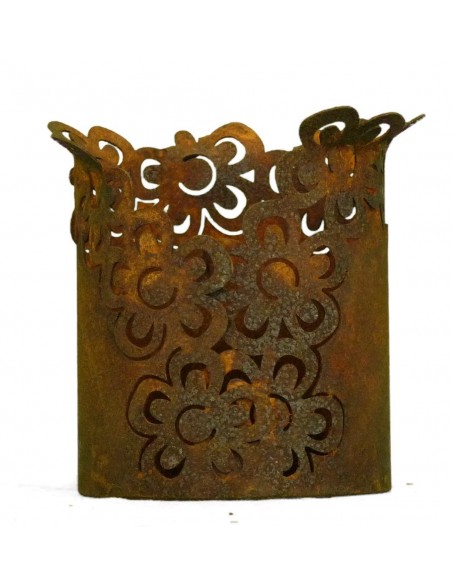 Rostdeko zum Beleuchten kleines Rost Tischwindlicht Motiv Blume 10 cm hoch Höhe 10 cm
Ø 8 cm
