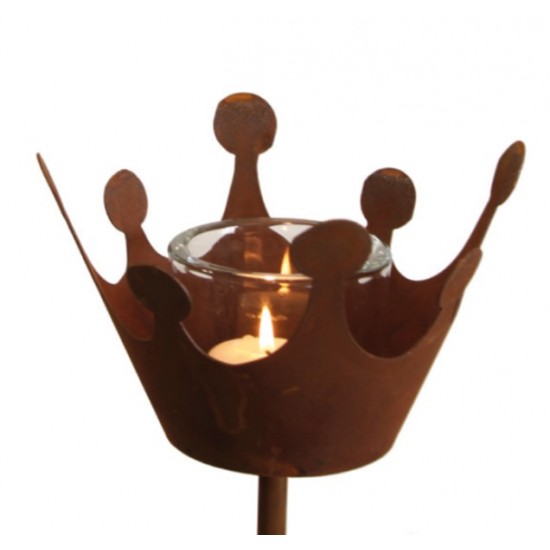 Deko Kronen aus Metall Deko Krone konisch mit Boden als Gartenstecker -  90 cm hoch Dekorative Krone konisch mit Boden und Stab 