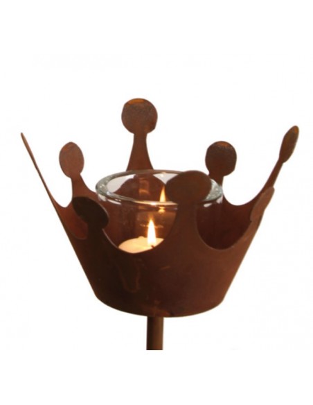 Deko Kronen aus Metall Deko Krone konisch mit Boden als Gartenstecker -  90 cm hoch Dekorative Krone konisch mit Boden und Stab 