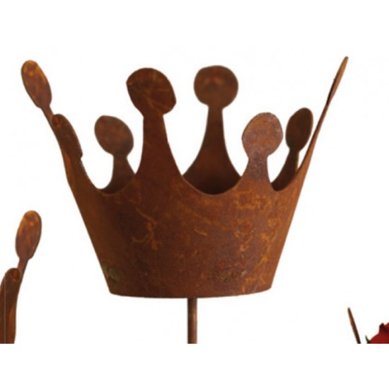 Deko Kronen aus Metall Deko Krone konisch mit Boden als Gartenstecker -  90 cm hoch Dekorative Krone konisch mit Boden und Stab 