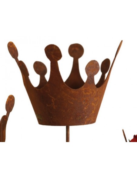 Deko Kronen aus Metall Deko Krone konisch mit Boden als Gartenstecker -  90 cm hoch Dekorative Krone konisch mit Boden und Stab 