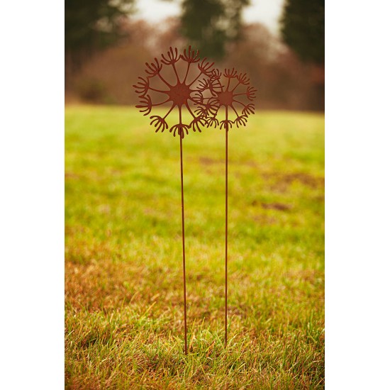 Großer Metall Gartenstecker mit Pusteblume - Durchmesser 30 cm