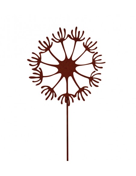 Kleiner Metall Gartenstecker mit Pusteblume - Durchmesser 22 cm