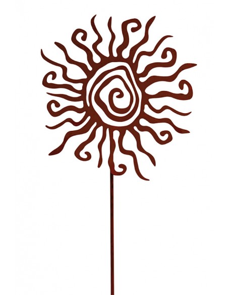 Edelrost Gartenstecker Sonnenstrahlen - Ø 40 cm