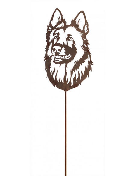 Gartenstecker Schäferhund - auf 100 cm Stab